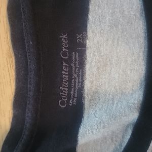 Coldwater Creek Gray/Black Stripe Tee. Size 2X.